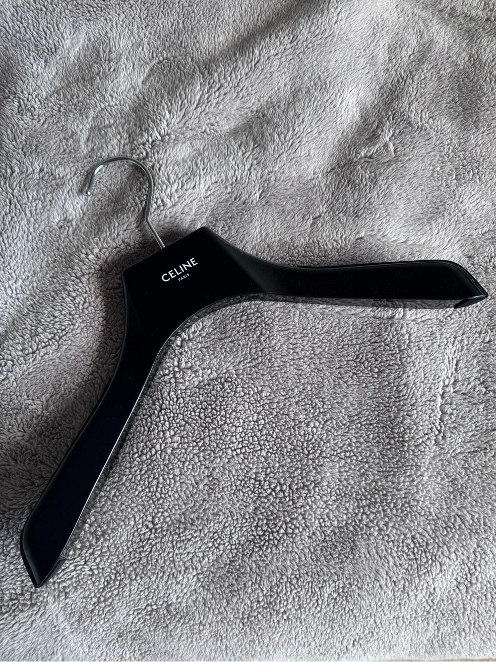 Celine Paris Authentic Black Heavy Duty Suit Coat Hanger Non-Slip Shoulder Grip